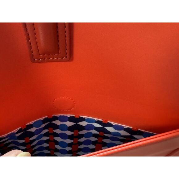 Vera Bradley VEGAN Leather Orange/Coral Satchel Exterior Pocket & FREE GIFT 🎁 - Picture 5 of 12